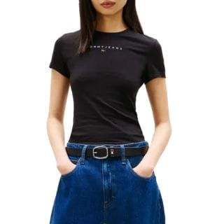 Tommy Jeans Dw0dw21550 T Shirt Slim Bling Linear Tee Donna Casual Donna
