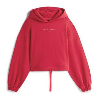 Tommy Jeans Dw0dw21607 Felpa Cappuccio Linear Cropp Bling H. Donna Casual Donna