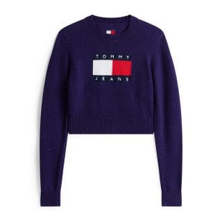 Tommy Jeans Dw0dw21690 Maglia Girocollo Sparkle Flag Donna Casual Donna