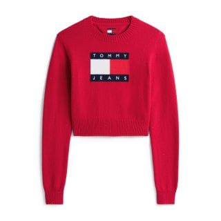 Tommy Jeans Dw0dw21690 Maglia Girocollo Sparkle Flag Donna Casual Donna