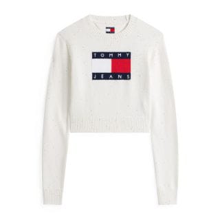 Tommy Jeans Dw0dw21690 Maglia Girocollo Sparkle Flag Donna Casual Donna