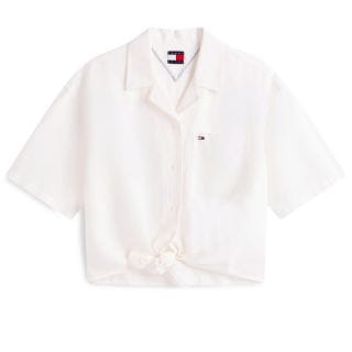 Tommy Jeans Dw0dw22210 Camicia In Lino Front Donna Casual Donna