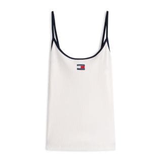 Tommy Jeans Dw0dw22261 Top Spalline Slim Badge Strappy Donna Casual Donna