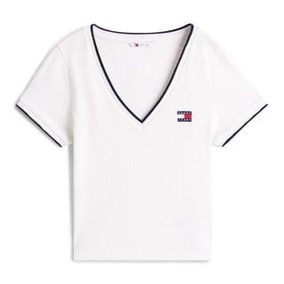 Tommy Jeans Dw0dw22275 T-shirt Slim Badge V Nec Donna Casual Donna