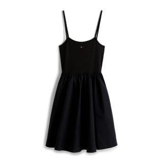 Tommy Jeans Dw0dw22352 Abito Spallina In Popline Rib Donna Casual Donna