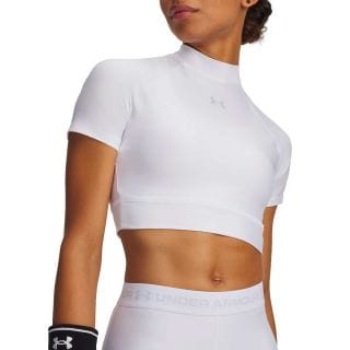Under Armour 6010006 T-shirt Heatgear Crop Mock Donna Abbigliamento Training E Palestra Donna