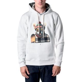 V2 Fucapbull Felpa Cappuccio Grafica Buldog Casual Uomo