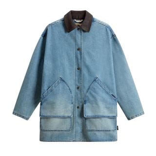 Woolrich Cfwwou2178frut5413 Giacca Iconic In Denim Made Japan Kodenshi Donna Giacconi Donna