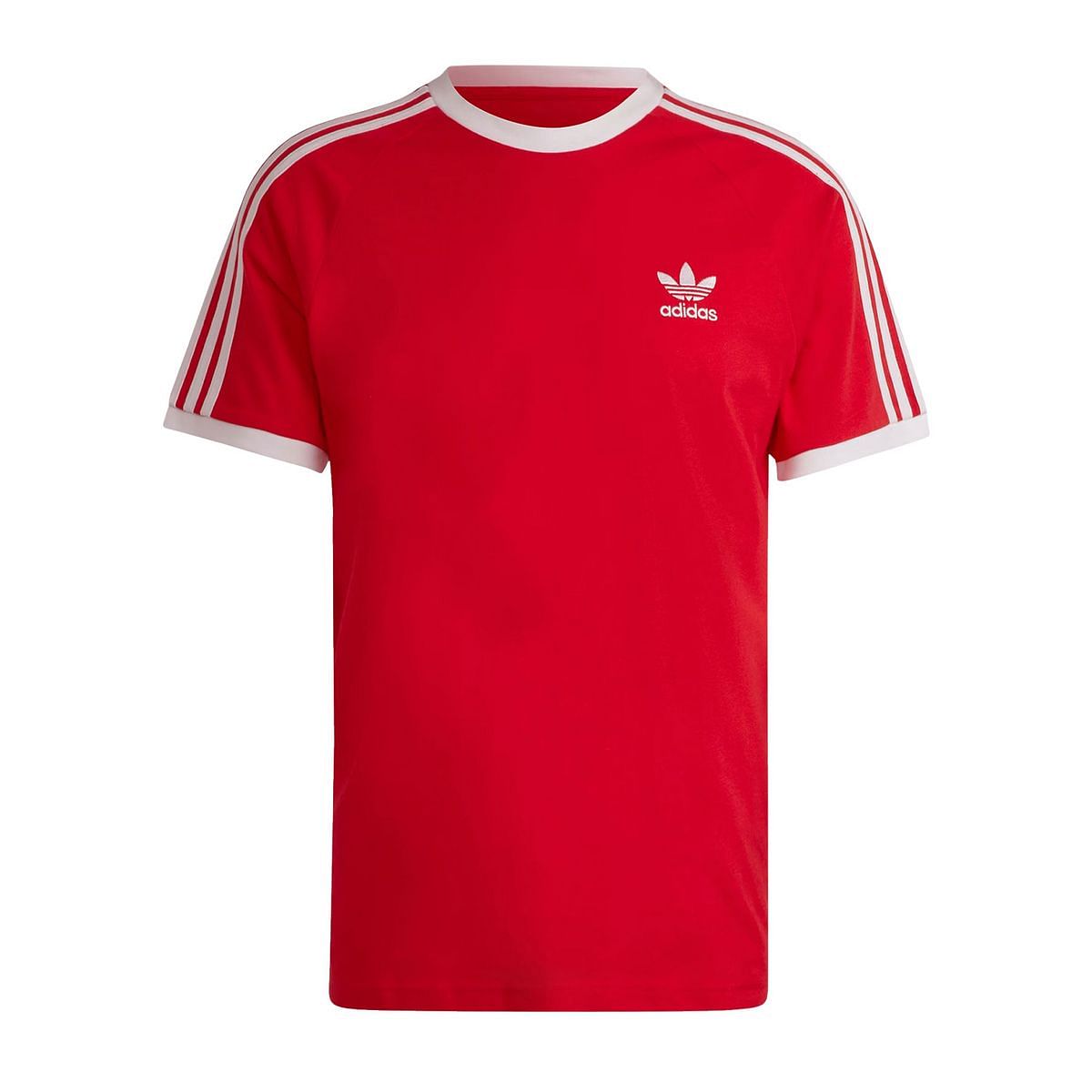 ADIDAS ORIGINALS T SHIRT 3 STRIPES 047979801 RED RED Maglie Sport Style Uomo Moda