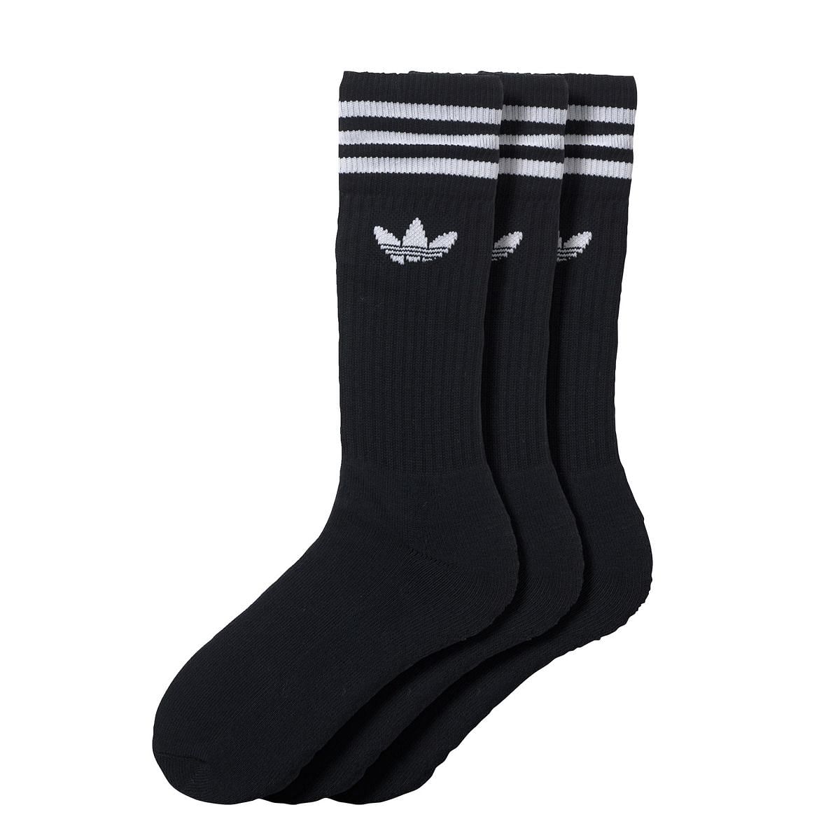 ADIDAS ORIGINALS CALZE SOLID CREW 3 PACK 034645701 BLACK BLACK Calze Sport Style Uomo Moda