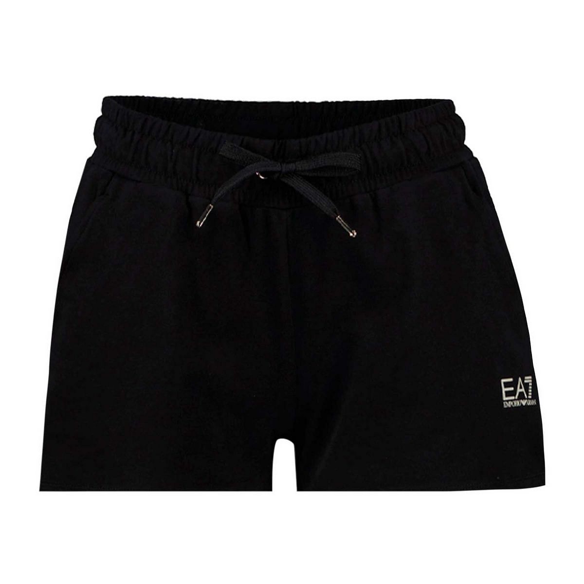 EA7 EMPORIO ARMANI SHORT SHINY DONNA 046913701 0200 BLACK GOLD Pantaloni corti Sport Style Donna Moda