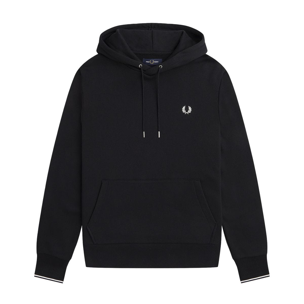FRED PERRY FELPA CON CAPPUCCIO LOGO 045854801_102 BLACK
