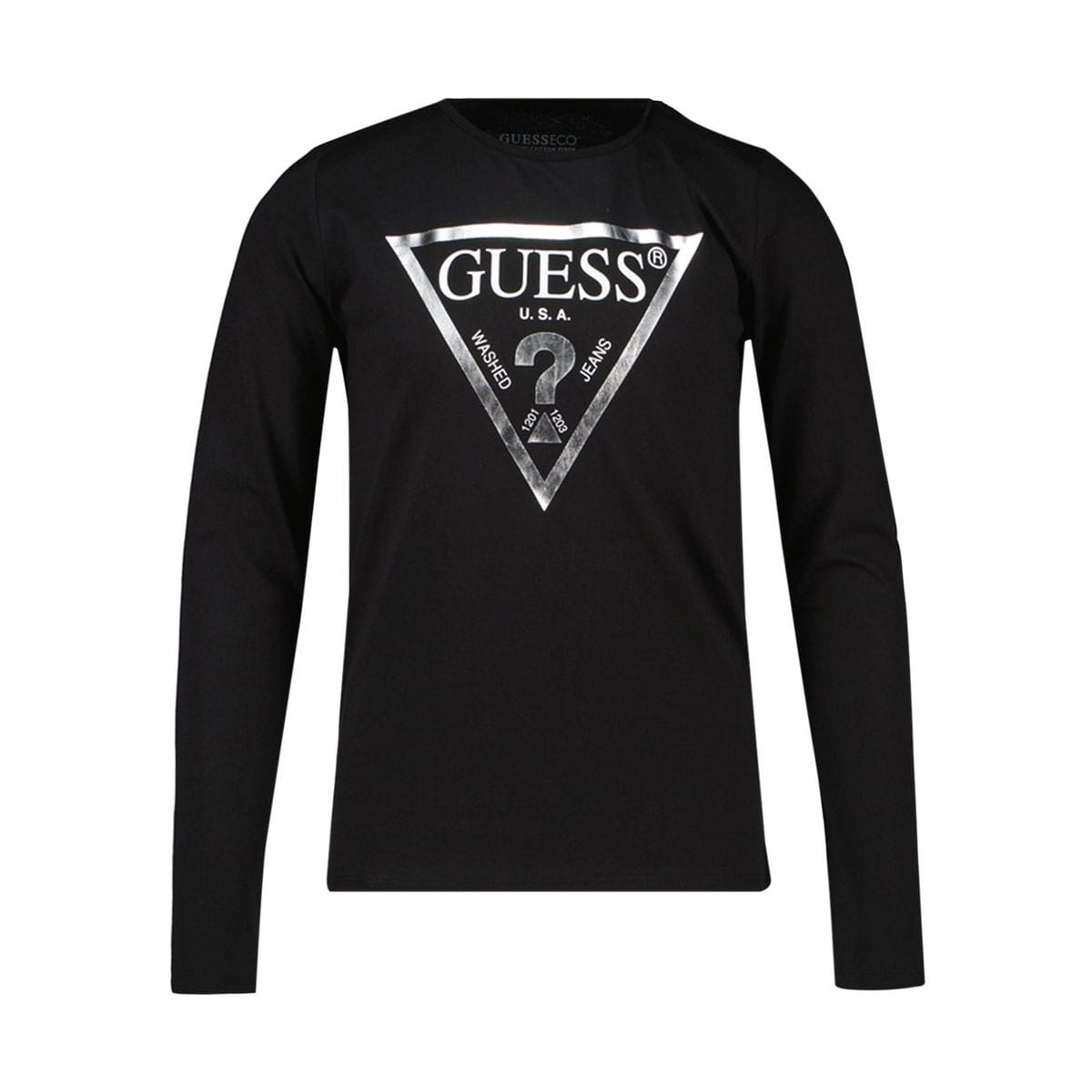 GUESS MAGLIA MANICA LUNGA LOGO BAMBINA 047855001_JBLK BLACK
