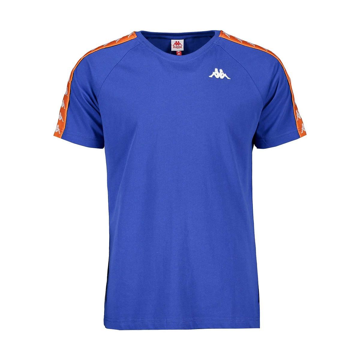 KAPPA T SHIRT 222 BANDA COEN SLIM 041081001 AJ2 BLUE ROYAL ORAN Maglie Sport Style Uomo Moda