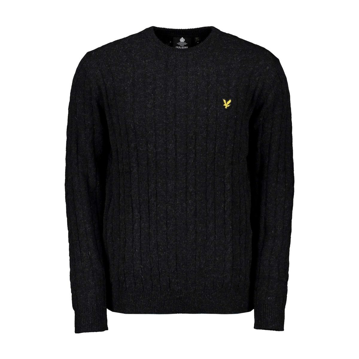 maglione girocollo a trecce in cotone e lana lyle scott