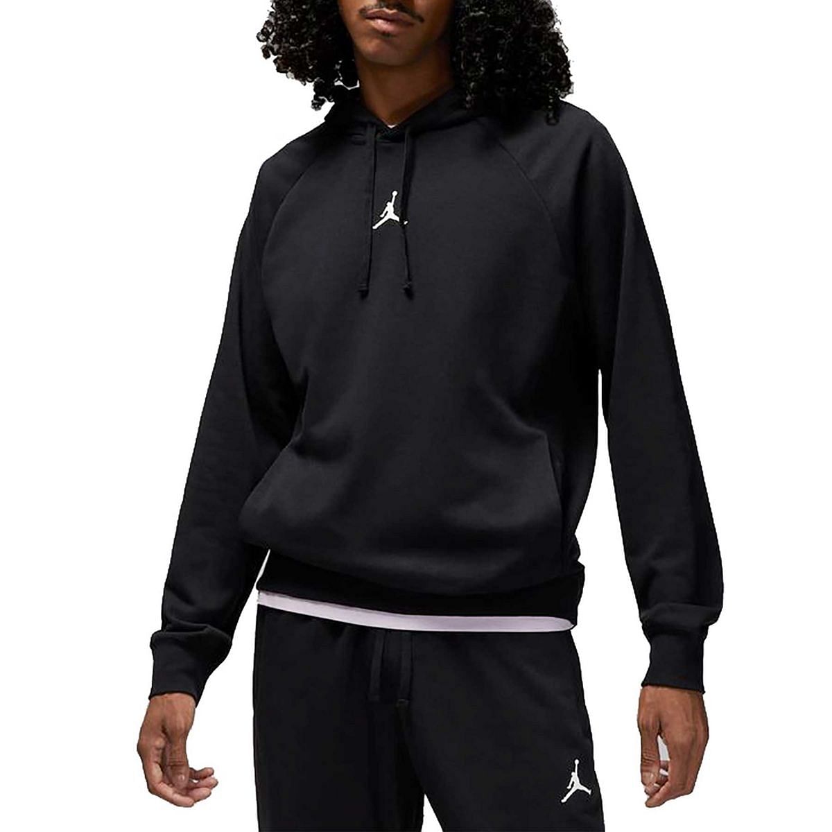NIKE JORDAN FELPA CON CAPPUCCIO SPORT LOGO PICCOLO 046919301 010 BLACK WHITE Felpe Sport Style Uomo Moda