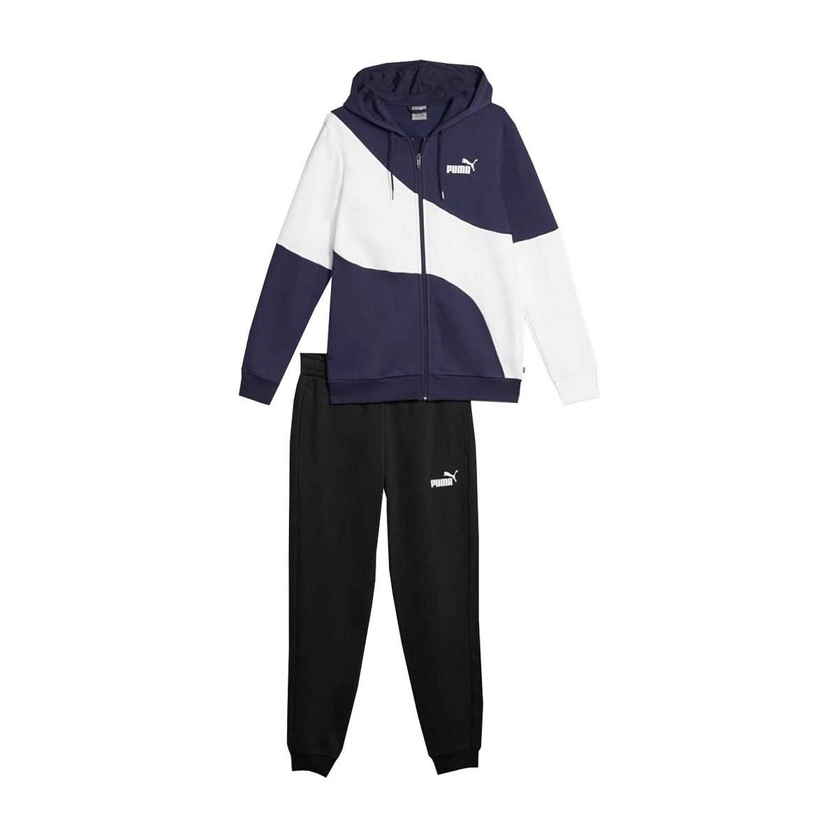 PUMA TUTA FULL ZIP CON CAPPUCCIO POWER CAT 047824501 06 NAVY Tute Sport Style Uomo Moda