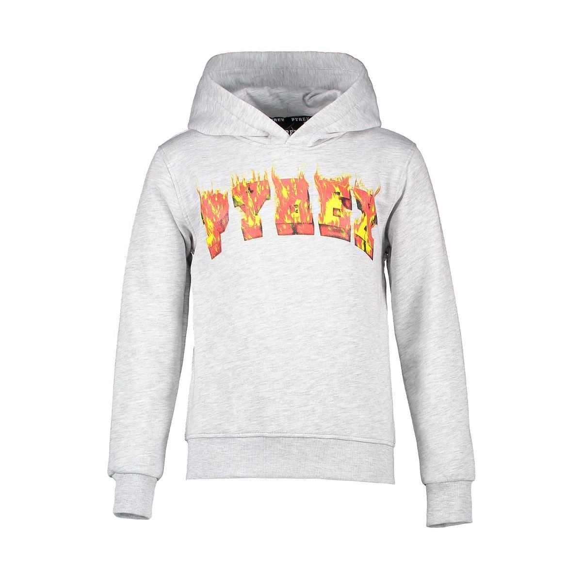 PYREX FELPA CON CAPPUCCIO FIAMME BAMBINO 043893201 107 GRIGIO MELANGE Felpe Abbigliamento Bambino Moda