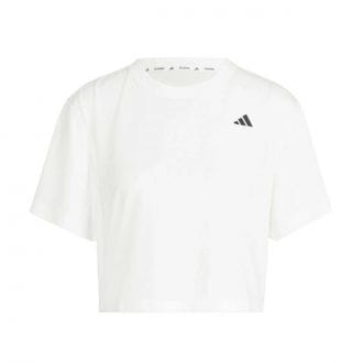 Adidas Jc9556 T-shirt Crop Mini Logo Donna Abbigliamento Training E Palestra Donna