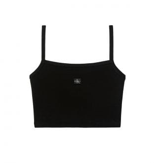 Calvin Klein Lv047f221g Top Spalline Baby Rib Woven Label Donna Casual Donna