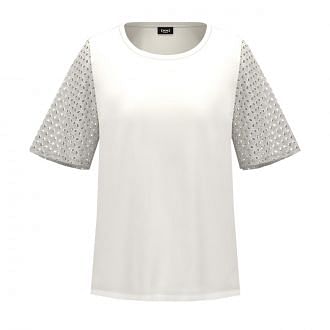 Emme Marella Egerpe25 T-shirt Maniche In Sangallo Donna Casual Donna