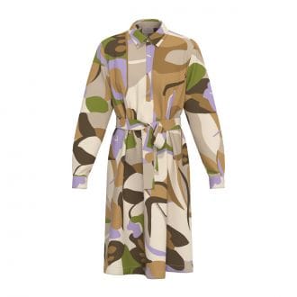 Emme Marella Olmope26 Abito  Con Cintura In Popline Stampato Donna Casual Donna