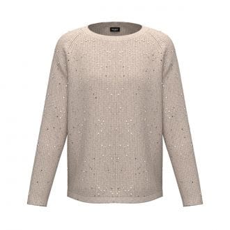 Emme Marella Parole25 Maglia Girocollo Mix Pailettes Donna Casual Donna