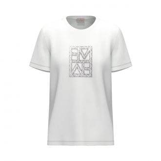 Emme Marella Temape26 T Shirt Ricamo Pailettes Donna Casual Donna