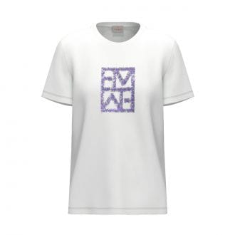 Emme Marella Temape26 T Shirt Ricamo Pailettes Donna Casual Donna