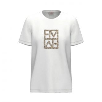 Emme Marella Temape26 T Shirt Ricamo Pailettes Donna Casual Donna