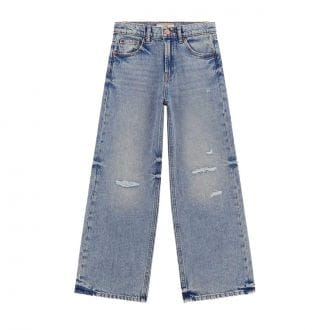 Guess J5ya01 Jeans Strappi Cuciti Bambina Abbigliamento Bambino Junior