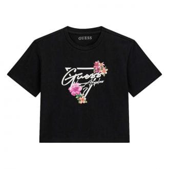 Guess J6gi15 T Shirt Triangle Fiori Bambina Abbigliamento Bambino Junior