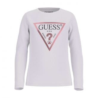 Guess J84i36k8hm0 Maglia Manica Lunga Logo Bambina Abbigliamento Bambino Junior