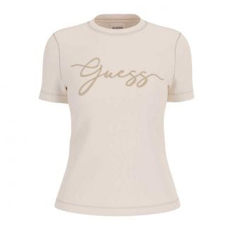 Guess V6gi01k2962 T Shirt Script Circe Ss Donna Casual Donna