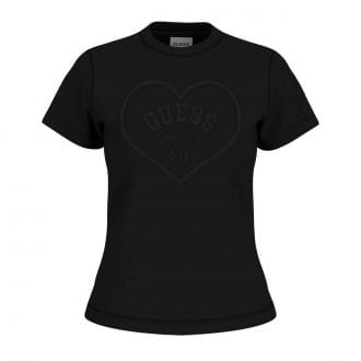 Guess V6gi09k2976 T Shirt Con Cuore Ricamato Lison Donna Casual Donna