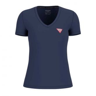 Guess W2yi45j1314 T-shirt Mc Scollo V Mini Triangle Donna Casual Donna