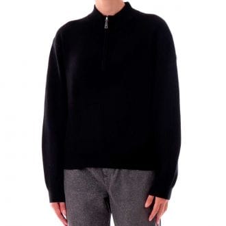 Guess W5br29z0572 Maglia Half Zip Costa In Viscosa Donna Casual Donna