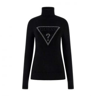 Guess W5br39z2nq2 Maglia Dolcevita Logo Triangle Donna Casual Donna