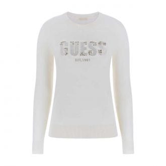 Guess W5br40z2nq2 Maglia Girocollo Logo Donna Casual Donna