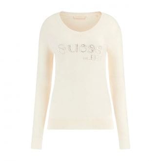 Guess W5br41z2nq2 Maglia Scollo V Logo Donna Casual Donna