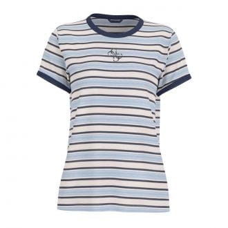 Guess W6gi18k3040 T Shirt In Modal Ss Striped Mini 4 G Donna Casual Donna