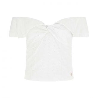 Guess W6gp23k3106 Top Off Shoulder Traforato Teodolinda Donna Casual Donna