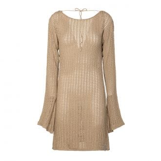 Hinnominate Hmabw02671 Abito Corto Con Manica In Maglia Traforata Donna Casual Donna