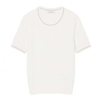 Lacoste Af9862 T Shirt In Filo Treccia Donna Casual Donna