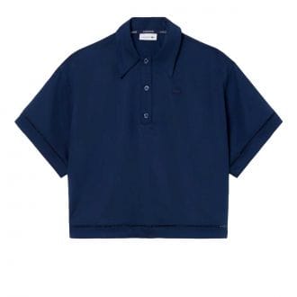 Lacoste Cf0061 Polo Cropp Lyocell Lino Donna Casual Donna