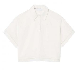 Lacoste Cf0061 Polo Cropp Lyocell Lino Donna Casual Donna
