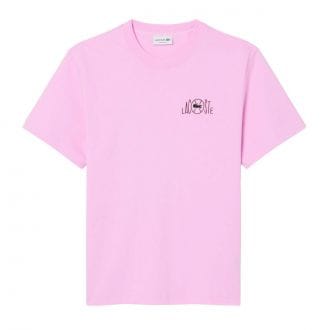 Lacoste Th2197 T Shirt Classic Fit Stampa Retro Tennis Abbigliamento Tennis Uomo