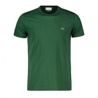 Lacoste Th6709 T-shirt Logo In Cotone Pima Verde Casual Uomo