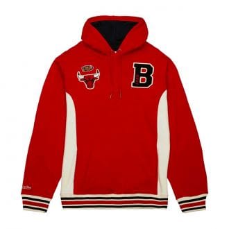 Mitchell & Ness Fphd5513 Felpa Con Cappuccio Nba Team Legacy French Terry Bulls Abbigliamento Basket Uomo