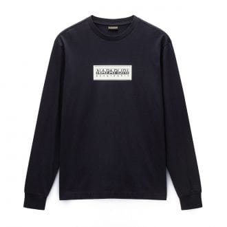 Napapijri Np0a4i3m T Shirt Ls Box Logo Casual Uomo